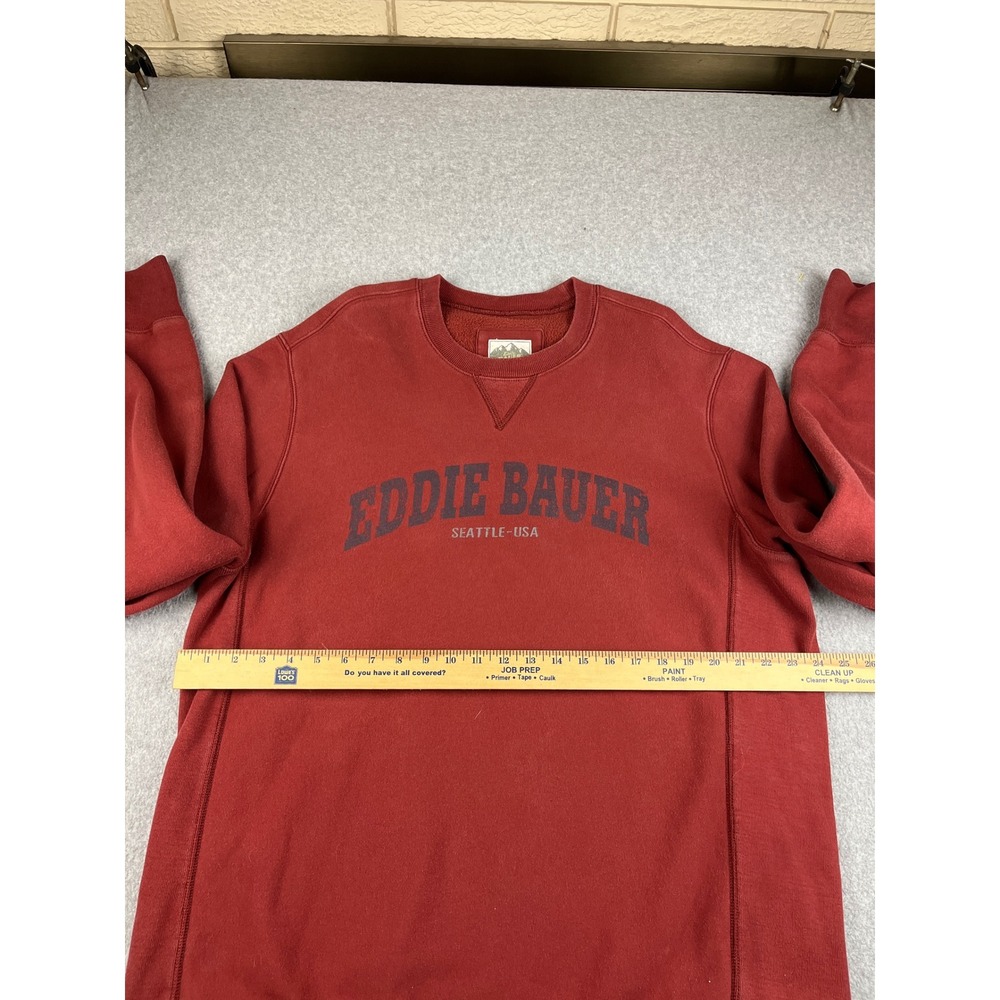 Eddie Bauer Sweatshirt Mens XL Tall Red Crewneck Graphic Sport Shop Seattle USA - Picture 6 of 8